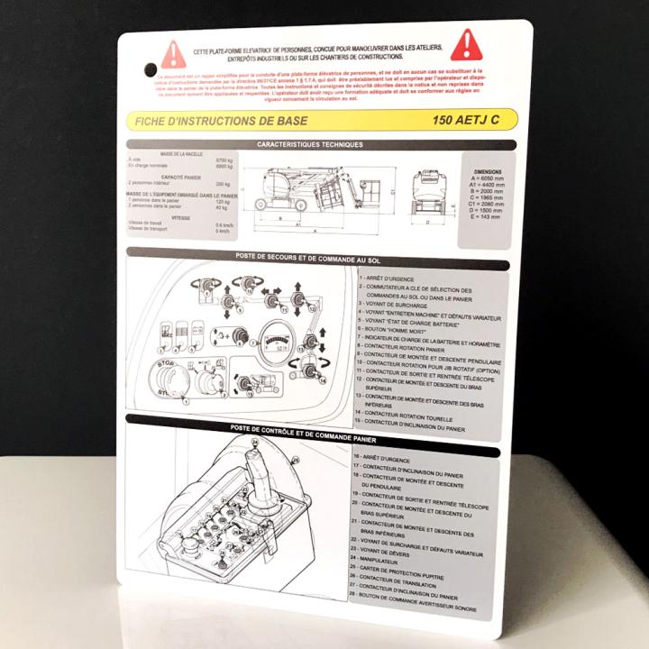 affichette de securite en PVC