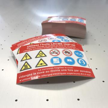 autocollant de securite a l'unite