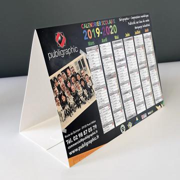 calendrier chevalet en carton