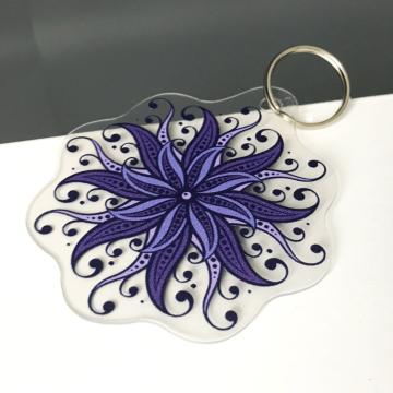 porte cles sur support transparent